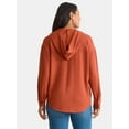 thumbnail image 4 of Time and Tru Women's and Women's Plus Ribbed Shirt with Hood, Sizes XS-4X, 4 of 6