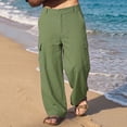 thumbnail image 6 of Ceisia Men Cargo Pants Linen Cotton Multi Pockets Straight Leg Loose Fit Casual Outdoor Daily Long Trousers Gift, 6 of 9