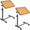 thumbnail image 1 of Gymax Ensemble de 2 Tables Roulantes sur Lit Bureau d'Ordinateur Portable Inclinable Naturel, 1 of 10