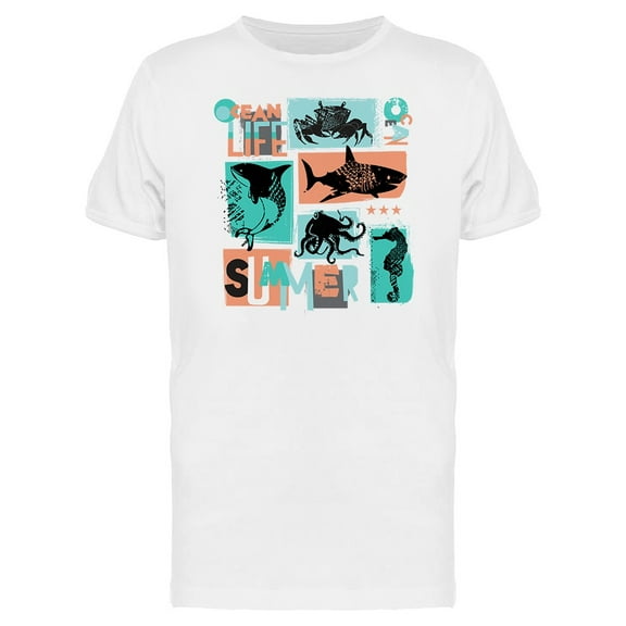 Ocean Life Summer  T-Shirt Men -Image by Shutterstock, Male Medium