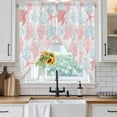 thumbnail image 4 of Red Aqua Coastal Kitchen Window Curtains, Swag Curtains Valance for Bedroom Living Room Bathroom, Sea Turtle Nautical Coral Summer Beach Rod Pocket Window Curtain Block Drapes 2 Panels 36"x63", 4 of 9