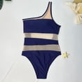 thumbnail image 4 of DHFJKG One Piece Swimsuit Women Sexy Mesh Sheer One Shoulder Bathing Suit Sexy See Through High Cut Versatile Beachwear, 4 of 4
