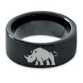 thumbnail image 2 of Tungsten Bulky Rhino Rhinoceros Band Ring 9mm Men Women Comfort Fit Black Flat Cut Brushed Polished, 2 of 4