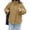 Khaki, variant on Womens Loose Crop Pea Coat Wool Blend Short Overcoat Casual Stand Collar Winter Outerwear