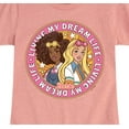 thumbnail image 3 of Barbie - Living My Dream Life - Girls Fitted Short Sleeve Graphic T-Shirt, 3 of 5