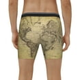 thumbnail image 4 of Salouo Vintage World Map Pattern Men's Boxer Briefs, Soft & Breathable Underwear Elastic Waistband Briefs for Men,1-Pack, 4 of 7