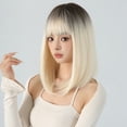 thumbnail image 4 of Women's Fashion Wig Shoulder-length Straight Wig with Inward Layers Bangs, 4 of 8