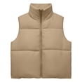 thumbnail image 4 of Vixolx Women Cropped Puffer Vest Zip Up Stand Collar Quilted Sleeveless Jacket Lightweight Fall Winter Casual Outerwear, 4 of 8