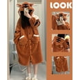 thumbnail image 2 of Adults Winter Coral Velvet Hooded Cartoon Robe Womens Flannel Dressing Gown Tiger Rabbit Animal Pajamas Ladies Warm Nightgowns (Pink Love,M), 2 of 6