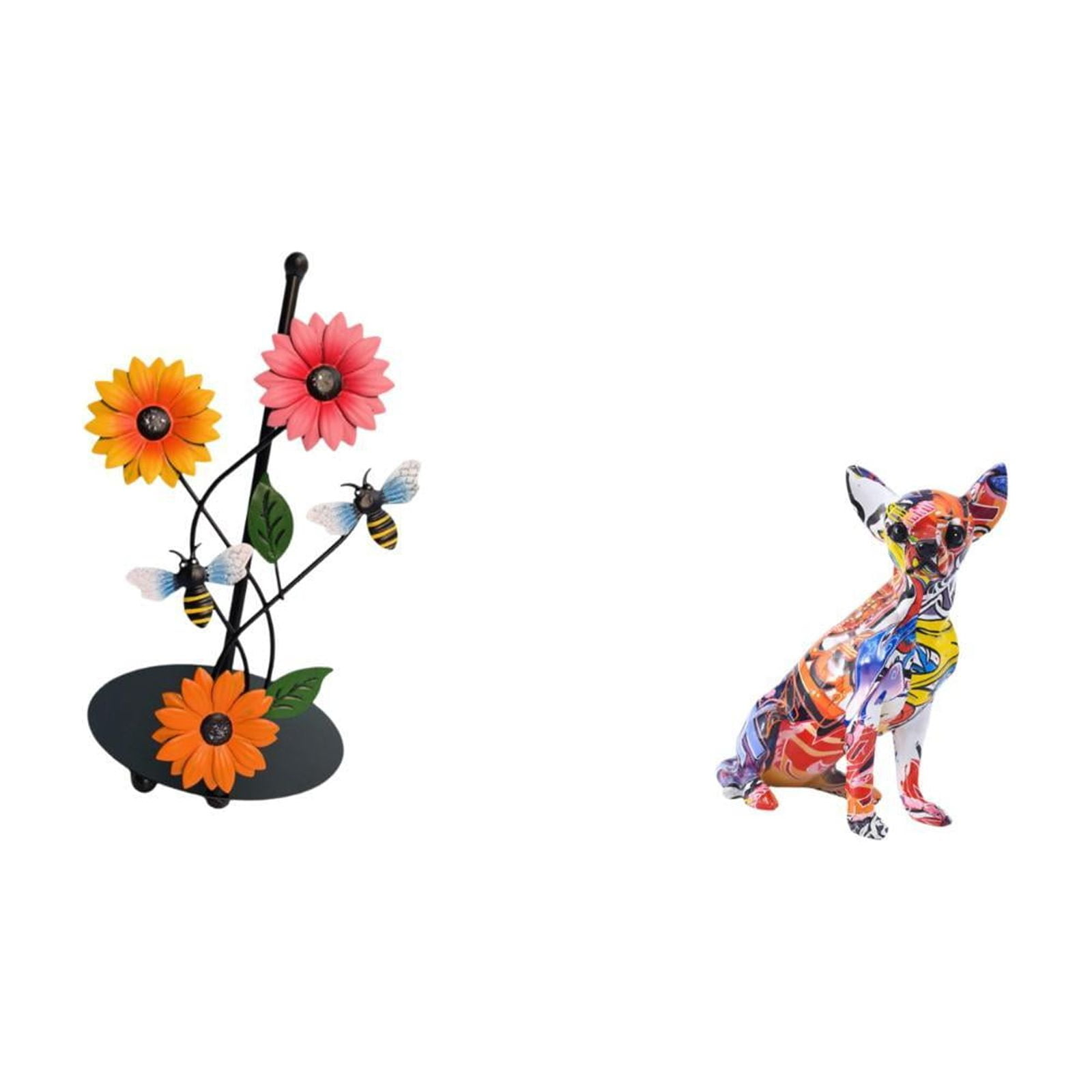 Fiocias Paper Towel Holder Dispenser Non Slip Vertical Tissue Holder Rack Colorful Dog Statue Sculpture Puppy Craft Multicolor Collectible Realistic Animal Or