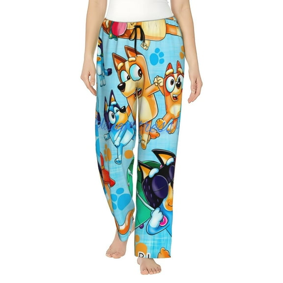 Silaia Bluey Print Pajama Pants for Women,Women’s Pajama Bottoms,Sleep & Lounge Pants with Pockets and Elastic Waist-Small