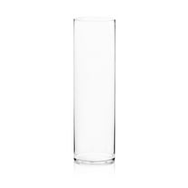 WGV Clear Cylinder Glass Vase - 8" Wide x 28" Height, Good quality, Heavy Weighted Base - 1 Pc