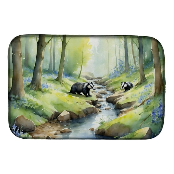 Carolines Treasures DAC7712DDM 21 x 14 in. Woodland Spring Decal Dish Drying Mat