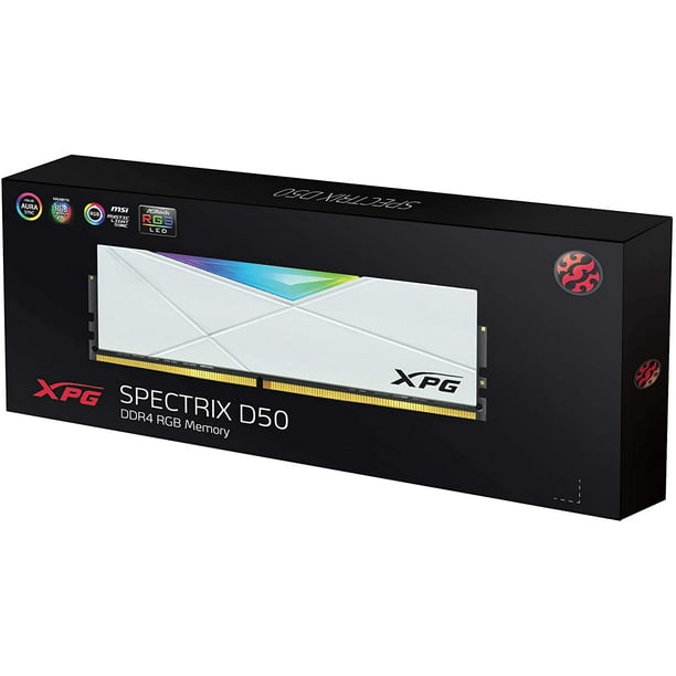 XPG D50 RGB DDR4 16GB (2x8GB) 3200MHz PC4-25600 U-DIMM 288-Pins CL16 Desktop  Gaming Memory Kit (AX4U320038G16A-DW50) 