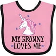 thumbnail image 3 of Inktastic My Granny Loves Me Unicorn Girls Baby Bib, 3 of 4