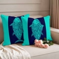 thumbnail image 2 of Tropical Fish Outdoor Waterproof Pillow Covers, Mandalas Boho Modern Green Abstract Stripe Decorative Square Throw Pillowcase Sofa Cushion Sham for Patio/Couch/Chair, 18"x18" 2 Pack, 2 of 8