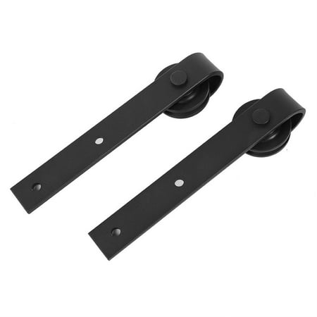 Barn Door Rollers Anauto 6.6 FT Black Country Style Sliding Barn Door Hardware Track Rail Kit w/ Rollers, Sliding Barn Door Hardware, Sliding Barn Door Kit ()