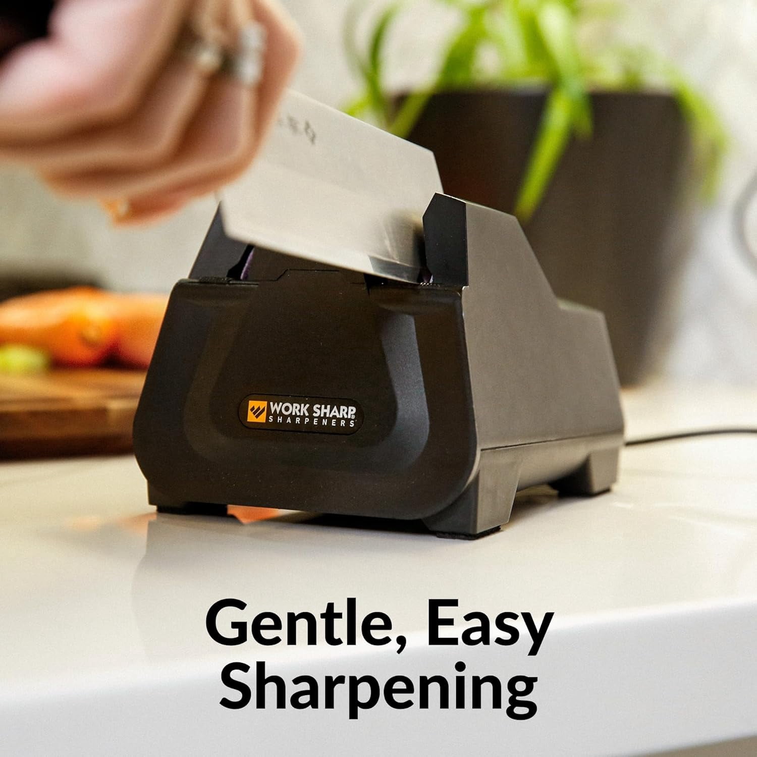 Electric Kitchen Knife Sharpener -  Knives Ready for Cookouts and BBQs - Fits in Kitchen Drawer, Sharpens Every , Fast & Easy