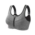 thumbnail image 1 of Graflsoa High-Impact Front-Zip Sports Bra with Adjustable Back Closure, Moisture-Wicking, Removable Padding, Full Cup Support for Yoga, Running, and Fitness - Grey XL, 1 of 6
