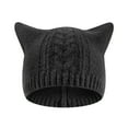 thumbnail image 2 of WTXUE Beanie Lined Children's Baby Hat Cat Ear Protector Plush Knitting Solid Color Pullover Cap Cute Hats Soft Warm Hat Winter Hat G One Size, 2 of 3