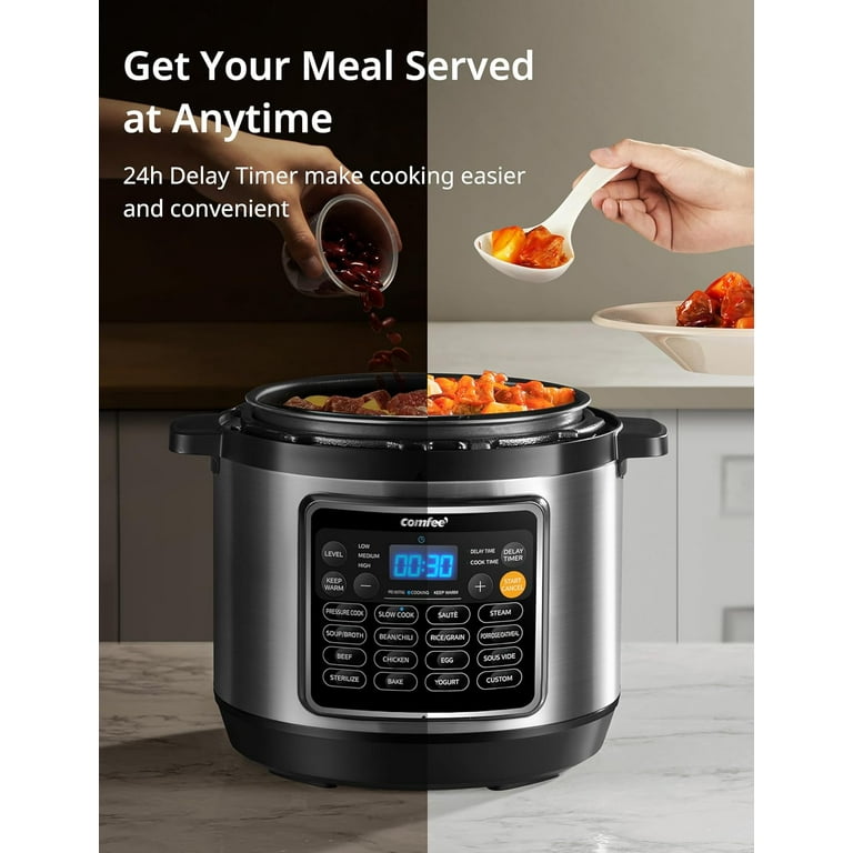 COMFEE 16 in 1 Electric Pressure Cooker Instant Multi Cooker Olla de Presion Non Stick Pot Yogurt Maker Rice Cooker Slow Cooker Saute Steamer 8