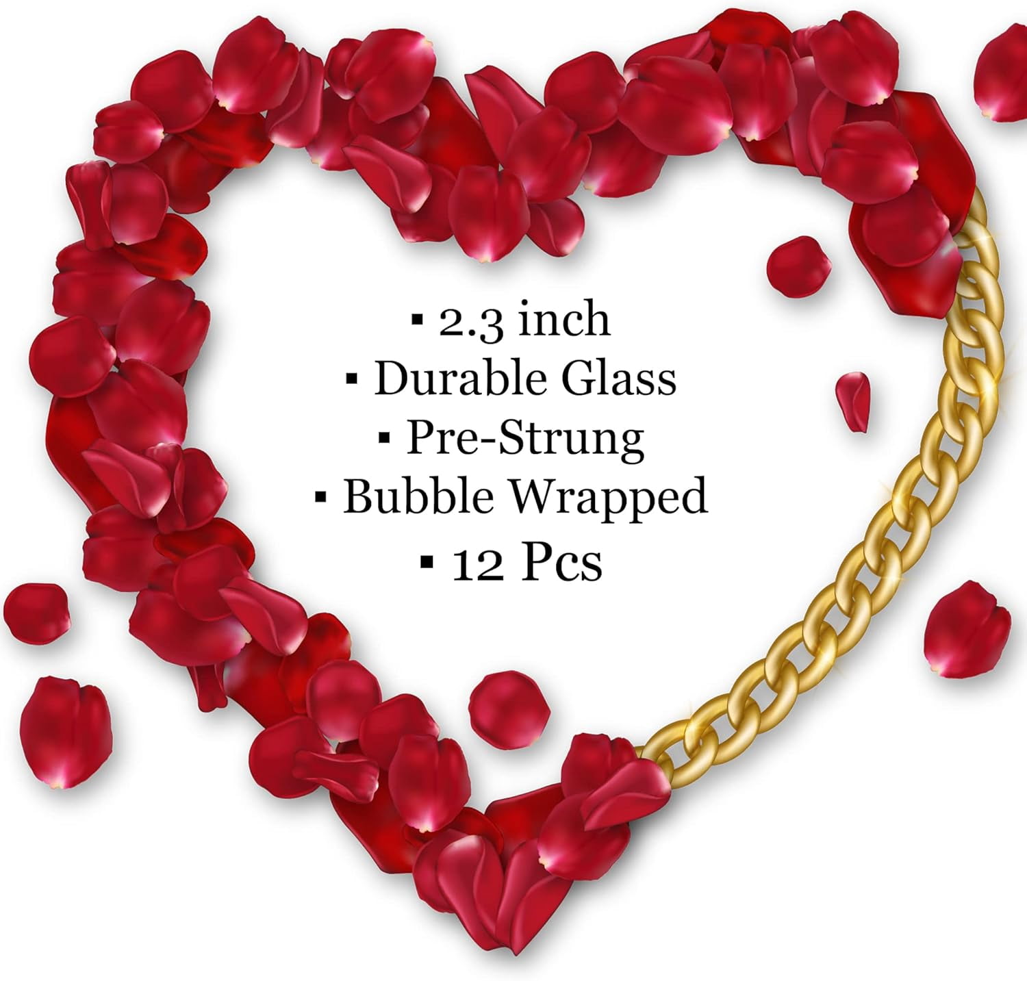 4E's Novelty 12 Pcs Fillable Glass Heart Ornaments 60mm Clear DIY Christmas Tree Decor Crafts Gifts