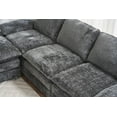 thumbnail image 5 of 3-Seat Sofa Couch with Ottoman, Modern Deep Sleeper Sofa with Metal Legs, Comfy Upholstered Furniture for Living Room Apartment Studio Office, DARK GREY, 5 of 9