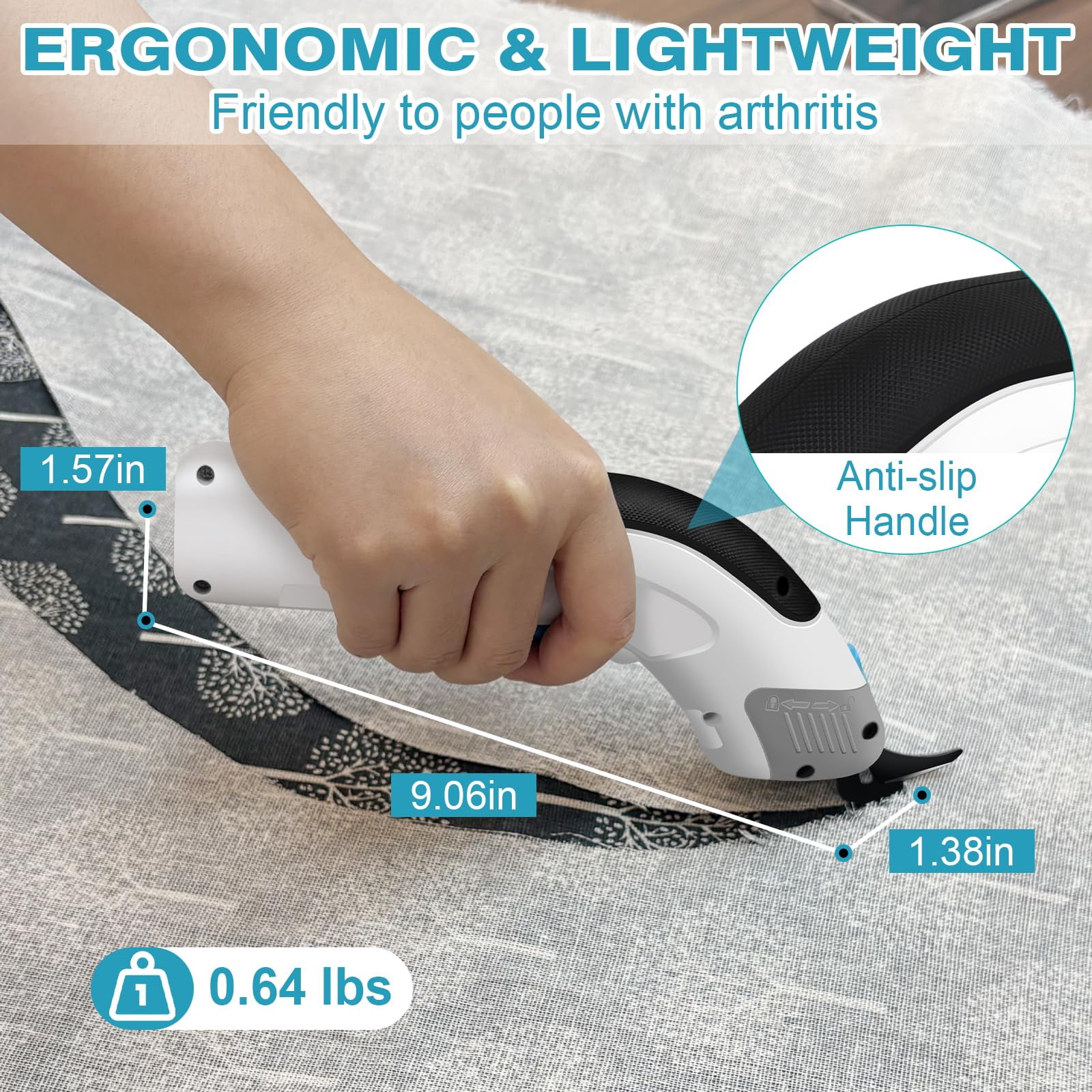 Cordless Electric Scissors for Cardboard, Electric Box Cutter, Automatic Power Cutter Tools for Cutting Fabric, Carpet, Plastic, Leather