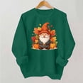 thumbnail image 4 of Fall Winter Women Long Sleeve Crewneck Sweatshirt Spooky Halloween Gnome Print Casual Daily Top, 4 of 5