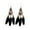 Black, variant on HUANLEDASH 1 Pair Women Hook Earring Beaded Feather Decor Retro Bohemian Ethnic Style Tassel Waterdrop Pendant Vacation Beach Hanging Earring Ear Jewelry
