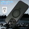 thumbnail image 5 of CASEFIV for iPhone 16 Pro Max Case,Compatible with MagSafe,with Magnetic Invisible StandShockproof Slim Translucent Case with 2 Screen Protector + 2 Lens Protector,Black, 5 of 8
