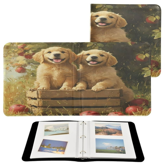 BZSMCE Photo Album Book Scrapbooking Puppies Sitting on Pack Printed Picture Album