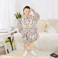 thumbnail image 6 of FORMRS Wearable Blanket Hoodie with Sleeves for Kids Cozy Flannel Sweatshirt, Yellow Wildflower Pattern, 6 of 7