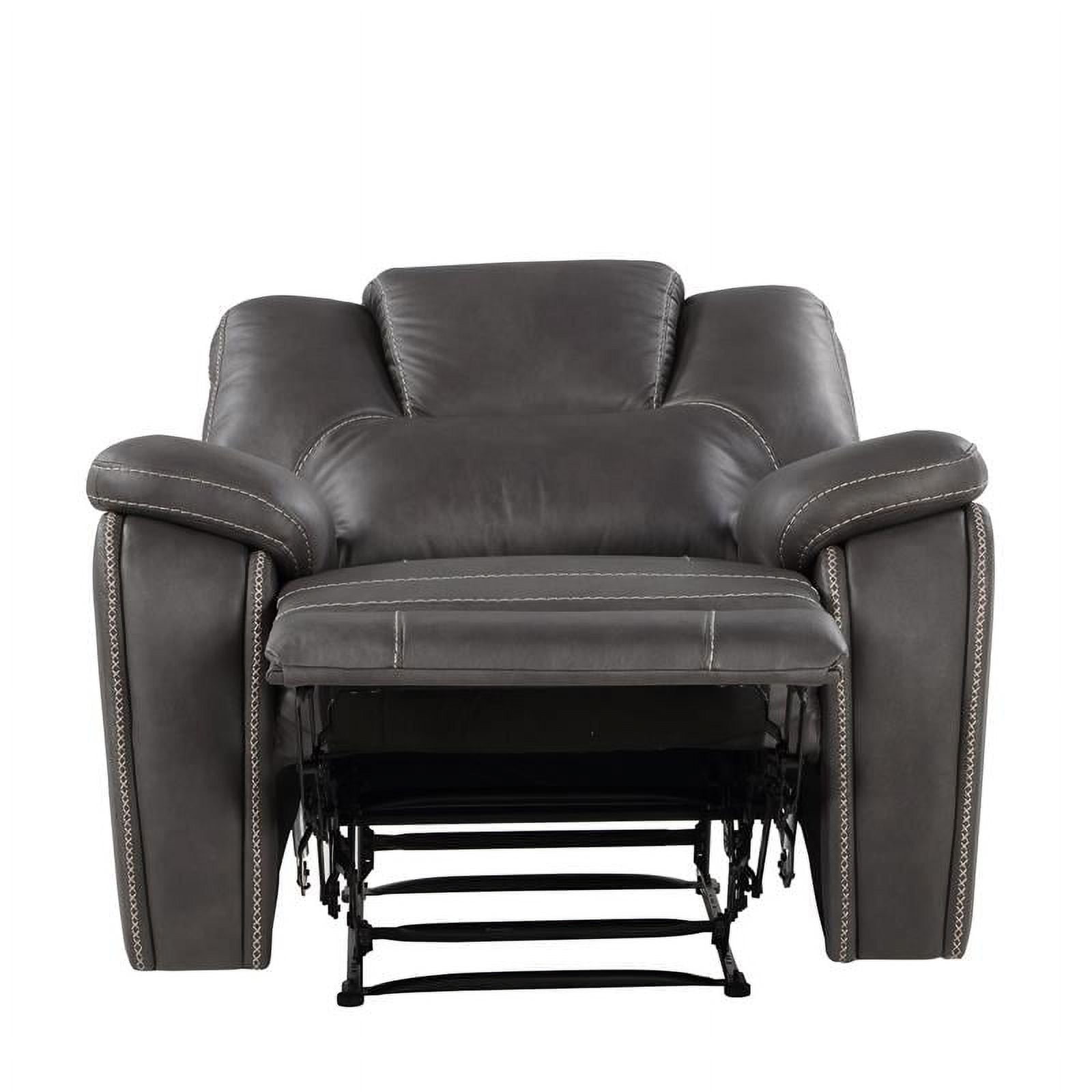 Steve Silver Katrine Charcoal Gray Faux Leather Manual Recliner with Sinuous Spring Construction