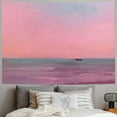 thumbnail image 2 of PRATYUS Pink Ocean Tapestry Beach Tapestry Pink Sea Sky Moon Tapestries Wall Hanging for Teen Girl Women Bedroom College Dorm Living Room Aesthetic Decoration Painting, 2 of 6
