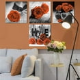 thumbnail image 6 of Black and White Wall Decor Orange Wall Art Flower Canvas Pictures Bedroom Living Room Home Decoration 4Pcs/Sets 14×14" Large Floral Posters Rose Prints Paintings Bathroom Salon Office Modern Artwork, 6 of 6