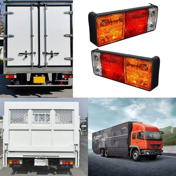 APSMOTIV 2x Tail Lamp Rear Combination Lights Assembly Tail Lamp Brake Lights ar Lamp with Bulbs Suitable for Mitsubishi Canter Fusu Truck (12 Volts)