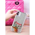 thumbnail image 3 of WIRESTER Silver Glitter Case, Sparkle Bling TPU Cover for Apple iPhone 11 6.1" 2019, Snowflake Reindeer Merry Xmas, 3 of 3