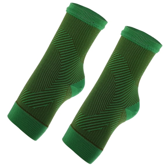 Vocoste 1 Pair Ankle Compression Sleeve Foot Ankle Brace for Men Women Achilles Tendon Green Brown Size L/XL