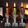 thumbnail image 2 of Halloween Candle Lights LED Crane Skeleton Hand Holder Props Ghost Light Decor (Purple, Size L Purple), 2 of 4