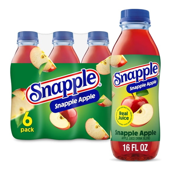 Snapple Apple Juice Drink, 16 fl oz, 6 Count Bottles