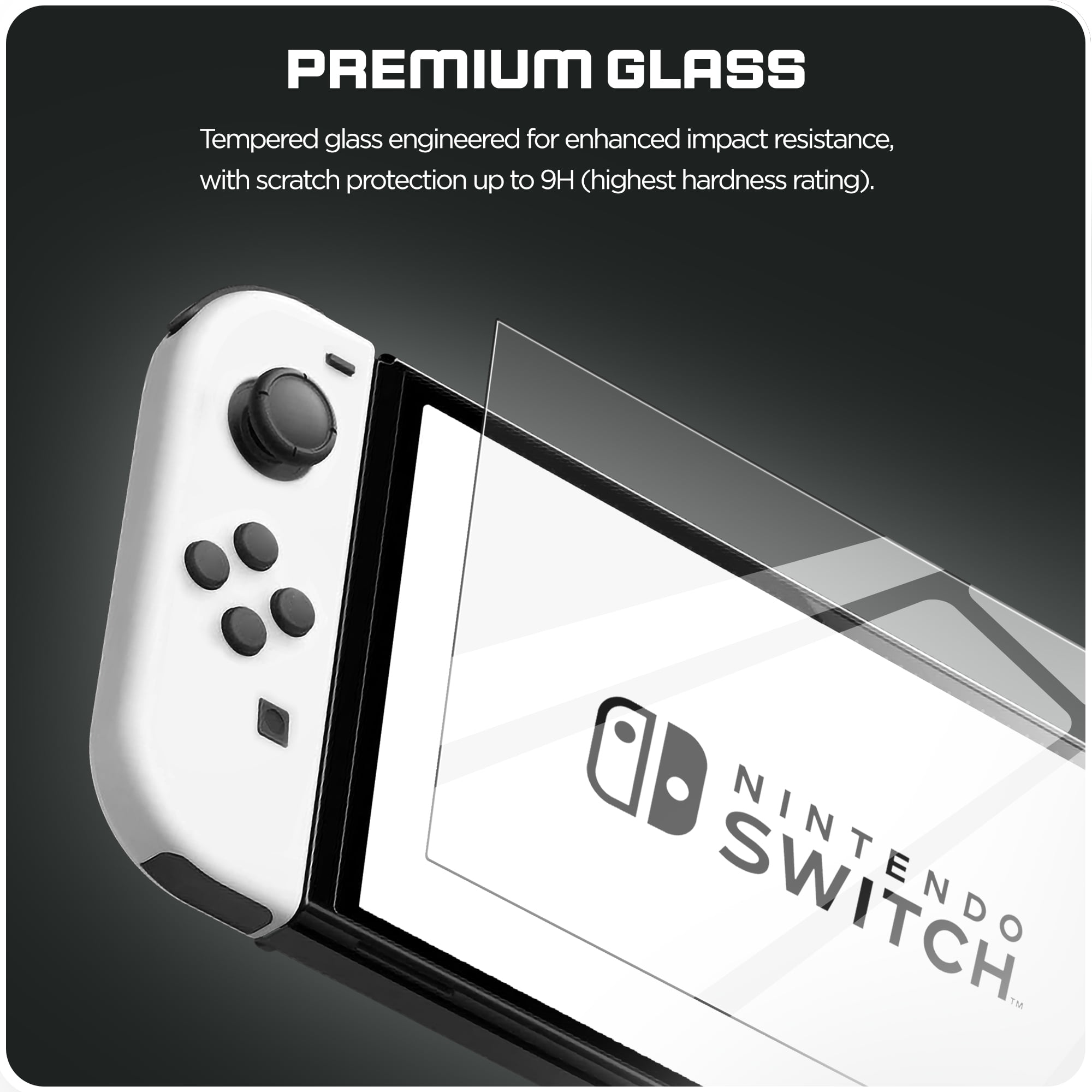 Mobigear - Nintendo Switch OLED Verre trempé Protection d'écran -  Compatible Coque - Noir (Lot de 2) 11-8007991-1 