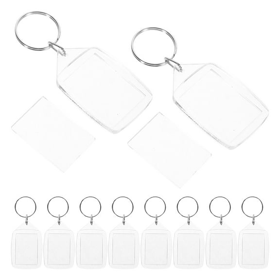 Raindrops 12Pcs Clear Plastic Keyring Blank Photo Picture Frame Keychain DIY Keyring DIY Keychain Supply
