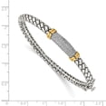 thumbnail image 2 of Sterling Silver w/14k Diamond Bangle Bracelet, 2 of 2