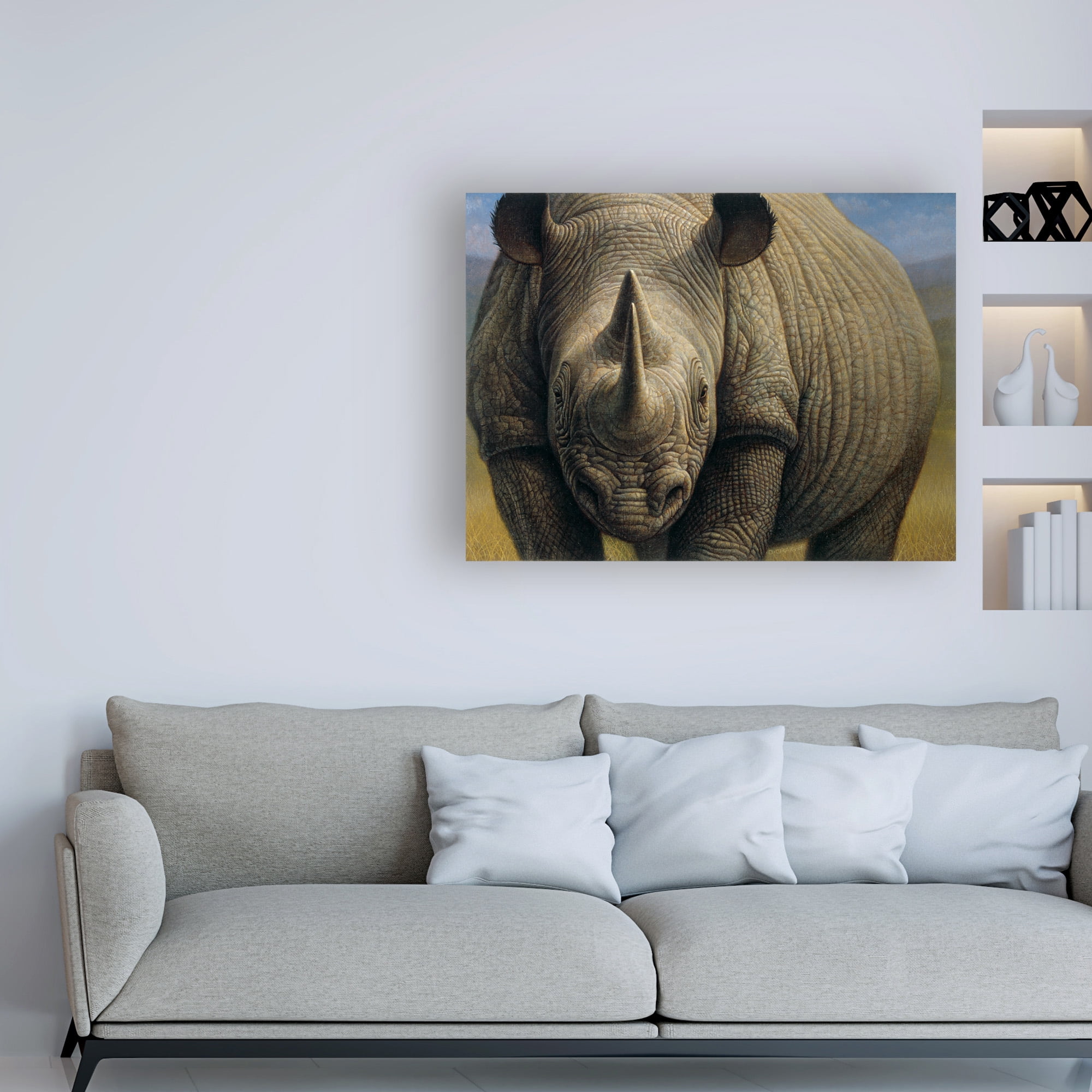 Trademark Fine Art 'Rhinos Portrait' Canvas Art by Dan Craig
