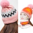 thumbnail image 2 of Aoochasliy Hats and Gloves Clearance USB Smart Charging Neck Protector Winter Women Plus Velvet Cold Warmth Heating Hat Scarf Set, 2 of 7
