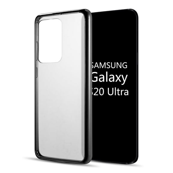 Samsung Galaxy S20 ULTRA (6.9") Phone Case Ultra Slim Hybrid TPU Rubber Fusion Armor Hard BLACK Acrylic Transparent Back Protective Cover Shockproof Frame Bumper Case for Samsung Galaxy S20 Ultra