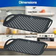 thumbnail image 2 of Non Slip Serving Tray With Handles - Regular Size 2pc - Rubber Silicone Grip Anti Spill Plastic Food Carrying Tray - For TV Dinners, Breakfast, Bed & Lap Serving, Coffee Tables, Parties, 2 of 8