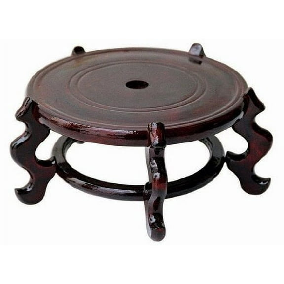 "Beautiful Hand Craft Rosewood Oriental Vase Stand 9"""