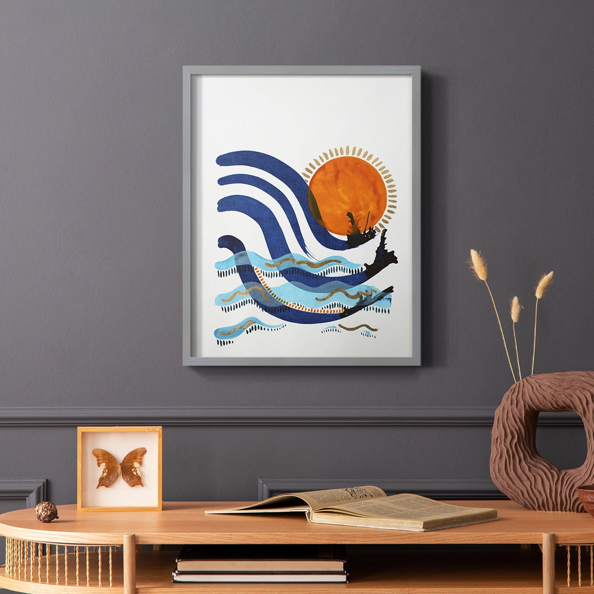 What a Way to Spend the Day Framed Print in Gray Solid Wood 22 x 28 Framed Print